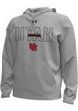 Main image for Mens Utah Utes Grey Under Armour Flat Name Long Sleeve Hoodie