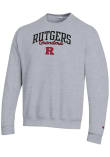 Main image for Mens Rutgers Scarlet Knights Grey Champion Script Grandma Powerblend Crew Sweatshirt