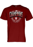 Main image for Indiana Hoosiers Red Blue 84 2025 Big Ten Football Champions Locker Room Short Sleeve T Shirt