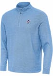 Main image for Antigua Chicago Cubs Mens Light Blue Subtle Long Sleeve Qtr Zip Pullover