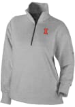 Main image for Womens Illinois Fighting Illini Grey Columbia Heat Seal Omni Wick Birchwood Hills Qtr Zip