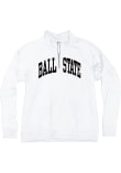 Main image for Womens Ball State Cardinals White Blue 84 Sanded Qtr Zip
