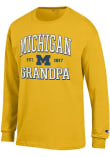 Main image for Champion Michigan Wolverines Yellow Est. Date Grandpa Jersey Long Sleeve T Shirt