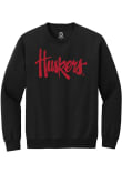 Main image for Mens Nebraska Cornhuskers Black Summit Sportswear Heavy Blend Huskers Script Crew Sweatshirt