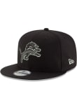 Detroit Lions New Era BLACK Basic 9FIFTY Designed Snapback Hat
