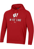 Main image for Mens Wisconsin Badgers Red Under Armour Wrestling Rival Hooded Sweatshirt
