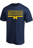 Main image for Michigan Wolverines Stacked Logo Big and Tall T-Shirt - Navy Blue