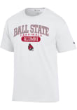Main image for Ball State Cardinals White Champion Pill Box Alumni Jersey Short Sleeve T Shirt