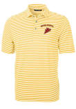 Main image for Mens Iowa State Cyclones Gold Cutter and Buck Virtue Stripe Pique Short Sleeve Polo Shirt