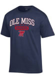Main image for Champion Ole Miss Rebels Navy Blue Pill Box Grandpa Jersey Short Sleeve T Shirt