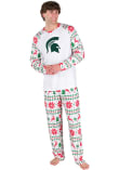 Main image for Mens Michigan State Spartans White Concepts Sport Holiday Tidings Loungewear Sleep Pants