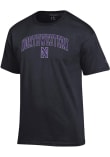 Main image for Northwestern Wildcats Black Champion Arched Name Short Sleeve T Shirt