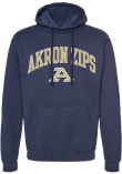 Main image for Mens Akron Zips Navy Blue Summit Sportswear Arch Mascot Hooded Sweatshirt