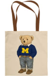 Main image for Michigan Wolverines  Teddy Bear Tote Tote Bag - White