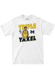 Main image for Yaxel Lendeborg  Mens White Michigan Wolverines Triple Yaxel Fashion Player T Shirt