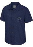 Main image for Mens Penn State Nittany Lions Navy Blue Colosseum Duncan Camp Short Sleeve Dress Shirt
