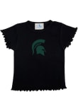 Main image for Girls Black Michigan State Spartans Lettuce Edge Short Sleeve Fashion T-Shirt