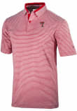 Main image for Mens Texas Tech Red Raiders Red Columbia Heat Seal Golden Hills Short Sleeve Polo Shirt