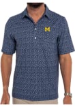 Main image for Mens Navy Blue Michigan Wolverines Bandana Print Short Sleeve Fashion Polo