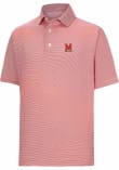 Main image for Mens Maryland Terrapins Red Footjoy MicroFeeder Stripe Short Sleeve Fashion Polo