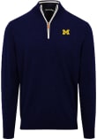 Main image for Mens Navy Blue Michigan Wolverines Cashmere Touch Qtr Zip Pullover