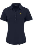 Main image for Womens Michigan Wolverines Blue Cutter and Buck Vault Forge Eco Polo Short Sleeve Polo Shirt