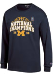 Main image for Mens Michigan Wolverines Navy Blue Champion MBB National Champs 2026 Jersey Tee
