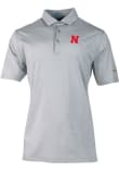 Main image for Mens Nebraska Cornhuskers Grey Columbia Heat Seal Double Hit Short Sleeve Polo Shirt