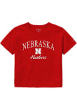 Main image for Nebraska Cornhuskers Clothesline Crop Short Sleeve T-Shirt - Red