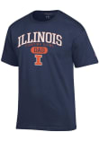 Main image for Illinois Fighting Illini Navy Blue Champion Dad Pill Jersey Short Sleeve T Shirt