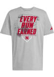 Main image for Nebraska Cornhuskers Grey Adidas 2026 Dugout Postseason Short Sleeve T Shirt