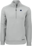 Main image for Mens Michigan Wolverines Ash Cutter and Buck Roam Qtr Zip Pullover