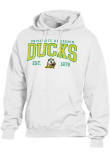 Main image for Mens Oregon Ducks White ComfortWash Name Mascot EST Logo Garment Dyed Hooded Sweatshirt
