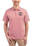 Main image for Mens Indiana Hoosiers Crimson Cutter and Buck 2025 CFP National Champions Virtue Eco Pique Stripe..