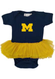 Main image for Baby Navy Blue Michigan Wolverines Two Tone Tutu Short Sleeve One Piece