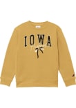 Main image for Girls Gold Iowa Hawkeyes Team Script Long Sleeve Crew Sweatshirt
