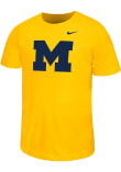 Main image for Youth Michigan Wolverines Yellow Nike Primary Logo Short Sleeve T-Shirt