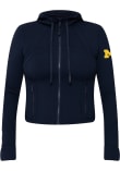 Main image for Womens Michigan Wolverines Navy Blue lululemon Define Nulu Cropped Long Sleeve Full Zip Jacket