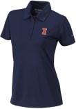 Main image for Womens Illinois Fighting Illini Navy Blue Columbia Heat Seal Birdie Short Sleeve Polo Shirt