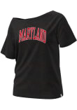 Main image for Maryland Terrapins Black Champion Off Shoulder Short Sleeve T-Shirt