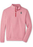 Main image for Mens Nebraska Cornhuskers Red Peter Millar Perth Sugar Stripe Qtr Zip Pullover