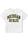 Main image for Michigan Wolverines Clothesline Crop Short Sleeve T-Shirt - White