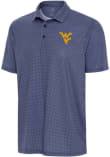 Main image for Mens West Virginia Mountaineers Navy Blue Antigua Trellis Short Sleeve Polo Shirt