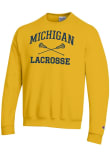 Main image for Mens Michigan Wolverines Yellow Champion Lacrosse Powerblend Crew Sweatshirt
