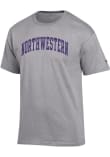 Main image for Northwestern Wildcats Grey Champion Arched Name Short Sleeve T Shirt