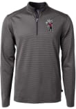 Main image for Mens Texas Tech Red Raiders Black Cutter and Buck Virtue Micro Stripe Qtr Zip Pullover
