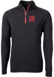 Main image for Mens Nebraska Cornhuskers Black Cutter and Buck Adapt Eco Knit Qtr Zip Pullover