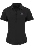 Main image for Womens Washington Huskies Black Cutter and Buck Forge Eco Polo Short Sleeve Polo Shirt