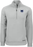Main image for Mens Michigan Wolverines Ash Cutter and Buck Alumni Roam Qtr Zip Pullover