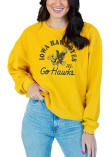 Main image for Womens Iowa Hawkeyes Gold Gameday Social Archival Corded Crew Sweatshirt